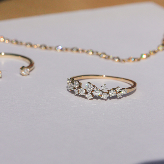 Happy diamond cluster ring